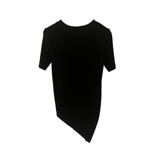 Universal Standard Women's Black V-Neck Diagonal Cut Hem T-Shirt - Sz 3XS (00-0) - Picture 4 of 9